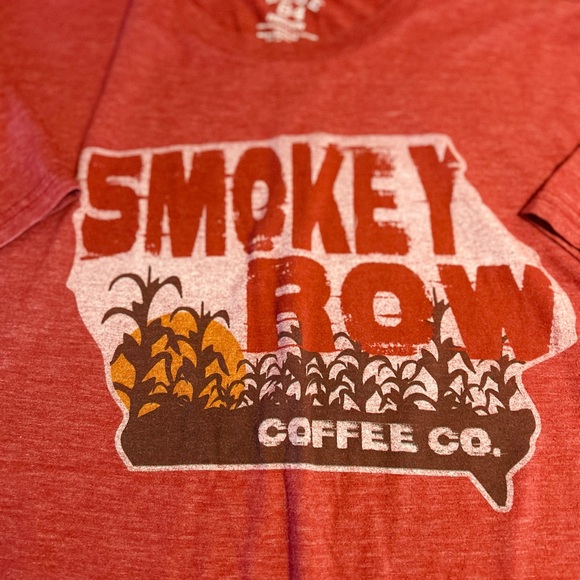 Graphic Smokey Row Coffee Co Deep Red T-Shirt - Picture 3 of 4
